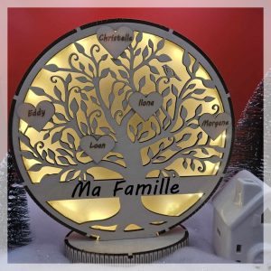 Lampe Arbre de Vie  "FAMILLE" avec prénoms